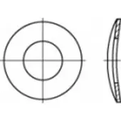 Toolcraft 105900 Veerschijf Binnendiameter: 25 mm DIN 137 Verenstaal 100 stuk(s)