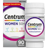 Centrum Women 50+ - Multivitaminen - 13 Vitaminen & 10 Mineralen - Tabletten - Energie, Weerstand, Botten, Hormonale regulatie - Bevat Vitamine B6, B12, C, D en Calcium - 90 stuks