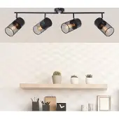 Brilliant Zwarte plafondlamp Kamolo 4x E27