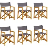 Syfax Set van 6 opklapbare stoelen in donkergrijze stof.