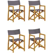 vidaXL Tuinstoelen 4 st inklapbaar stof donkergrijs