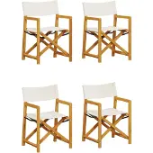 vidaXL Tuinstoelen 4 st inklapbaar stof crèmewit