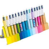 BIC 4 Kleuren Collection Balpen Set voor School en Kantoor - Doos - Pennen - Blauw, Rood, Zwart, Groen - Pen - 15 Stuks