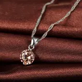 Victorious Set Dames Ketting en Oorbellen – Bruin Bergkristal – Zilver – 45cm