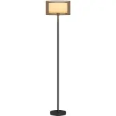 HOMCOM -Stehlampe-Metall, Stoff-33L x 33B x 152,5H cm-Schwarz+Weiß