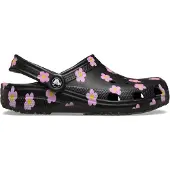 Crocs Classic Clog Flower Kids - Zwart, Zwart