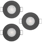 Eglo Set van 3 inbouwspots Barranco zwart Ø 9cm - 4,5W - 4000K