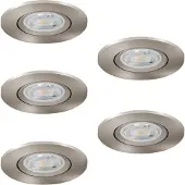 Eglo Set van 5 inbouwspots Barranco nikkel Ø 9cm - 3-staps CCT