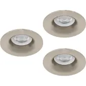 Eglo Set van 3 inbouwspots Salabate nikkel Ø 8,8cm IP65