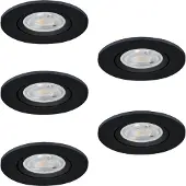 Eglo Set van 5 inbouwspots Barranco zwart Ø 9cm - 3-staps CCT