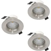 Eglo Set van 3 inbouwspots Saliceto nikkel Ø 8,8cm - 4,8W