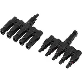 TRU COMPONENTS TC-13805804 5-voudige PV-aftakverbinderset Zwart Inhoud: 2 stuk(s)