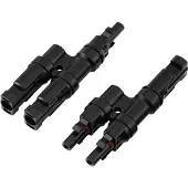 TRU COMPONENTS TC-13805792 2-voudige PV-aftakverbinderset Zwart Inhoud: 2 stuk(s)