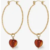 Sissy-Boy Gold plated hoop oorbellen met hart