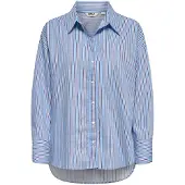 ONLY Blouse 'ONLOregon' lichtblauw / donkerbruin / wit
