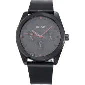 HUGO Analoog horloge 'Bright Sport' grijs / donkerrood / zwart