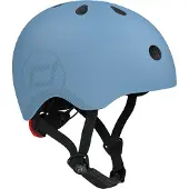 Scoot & Ride Helmet – Sporthelm – M/L 55-59 cm – LED achterlicht – magnetische sluiting – verstelbaar – Steel