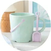 Something Different - Pastel Bucket Mug with Spade Spoon Mok/beker - Multicolours