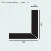 Kreon - cana 40 corner cut 90° zwart