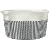 vidaXL Opbergmand Ø 40x25 cm katoen grijs en wit