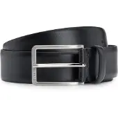 BOSS Riem van Italiaans leer met geborstelde zilverkleurige hardware Maat 100