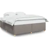 vidaXL Bedframe zonder matras stof taupe 180x200 cm