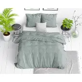 Dreamhouse dekbedovertrek Stone Washed - Katoen - Groen - 140x220