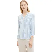 Tom Tailor Blouse lichtblauw / wit