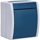 Busch-Jaeger 2601/7 W-53 Ocean (opbouw) Kruisschakelaar spatwaterdicht Blauw, Groen