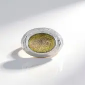 Cavill - Hanger 925 Sterling Zilver - Platina Geplateerd - 6,18 ct Ovale Labradoriet Cabochon - Elegant Sieraad - Blauw Groen Kleurenspel