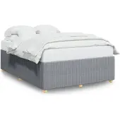 vidaXL Bedframe zonder matras stof lichtgrijs 140x190 cm