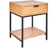 Invicta Industrieel nachtkastje ELEMENTS 40cm eiken bijzettafel met lade - 39710