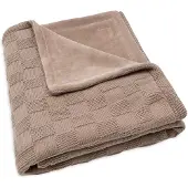 Jollein Baby Deken Ledikant - 100x150cm - Box Knit - Milky Coffee/Velvet