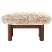 Audo Copenhagen Brasilia voetenbankje Dark oak-Nature sheepskin curly