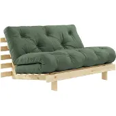 Karup Roots 140 Slaapbank Met Mattras Raw / Olijfgroen - Slaapbanken Dennenhout Olive Green - 123100756140