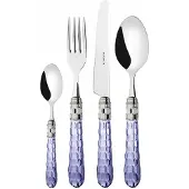 Casa Bugatti cutlery set 24pcs - Cristallo blue - chromed metal ring