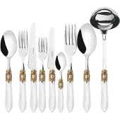 Casa Bugatti OXFORD Ghiera Dorata, Bestekset, 75 delen, Presentatieset,