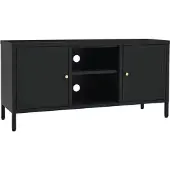 vidaXL Tv-meubel 105x35x52 cm staal en glas zwart