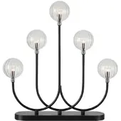 Markslöjd Kandelaar Enys, zwart/transparant, ijzer/glas, 5-lamps, E5 Enys, zwart, Woon-/ Eetkamer, metaal