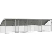 vidaXL Kippenhok 4 pcs Zilver 800 x 200 x 200 cm Gegevens staal