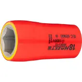 Hazet Dopsleutel · geïsoleerd 900KV-18 · 1/2 inch (12,5 mm) vierkant hol · Buiten-zeskant-tractieprofiel · SW 18 mm