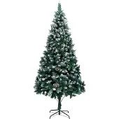 vidaXL Kunstkerstboom Groen 240 cm PVC en Staal en Kunststof