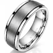 TJ Tom Jaxon Tom Jaxon heren ring Wolfraam Zwarte Groef Mat en Glans-19mm