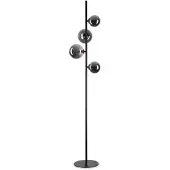 Ideal Lux Vloerlamp Perlage, zwart, Woon-/ Eetkamer, metaal, vloerlamp