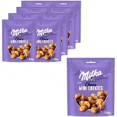 Milka Mini Cookies 8 Stazakken x 110g - Zakken - Koeken om uit te delen en snack - Chocoladekoeken - Mini