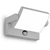 Ideal Lux Wandlamp buiten met bewegingssensor Swipe, alu / grijs / zink, metaal, Modern