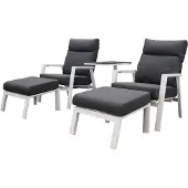 AVH-Collectie Vegas Tracy lounge balkonset 5 delig verstelbaar wit aluminium