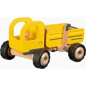 Goki Houten voertuig: KIEPWAGEN 25x17x14,5cm, met rubberen banden, 3+