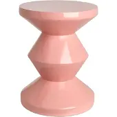 Pols Potten Zig Zag Kruk Lichtroze - Bijzettafels & buffetten Hout Light Pink - 510-070-074
