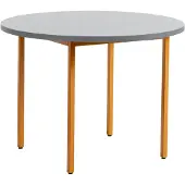 HAY Tafel Two-Colour Ochre Powder Coated Steel Frame Light Grey Ø105 x H74 cm